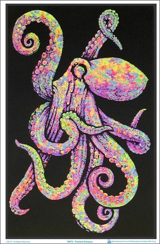 Painted octopus blacklight - painted,